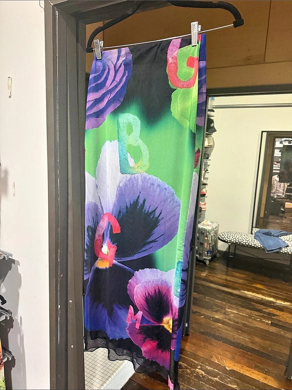 gbemi Floral Maxi Dress in Green & Purple Size 6 Like New